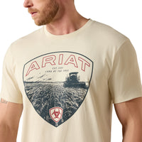 Ariat Men's Land of the Free Farm Shield Classic Fit T-Shirt in Natural