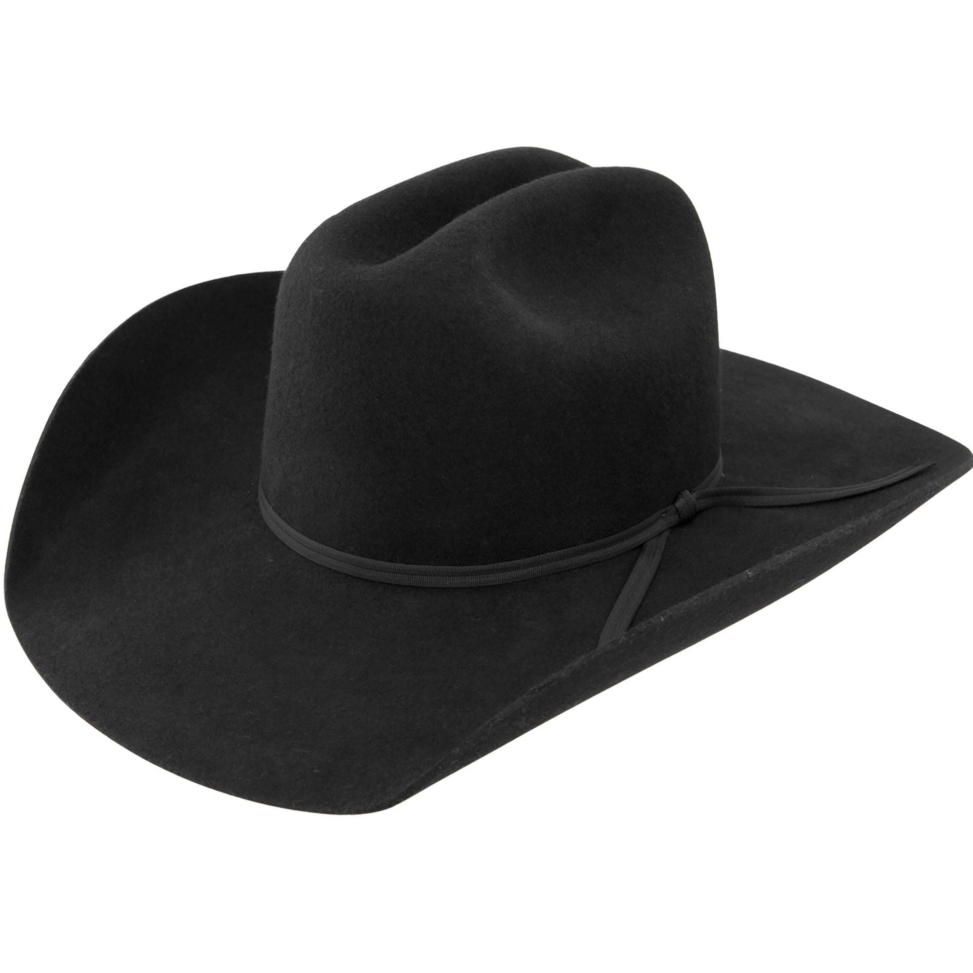 Black felt cowboy hat with store red trim