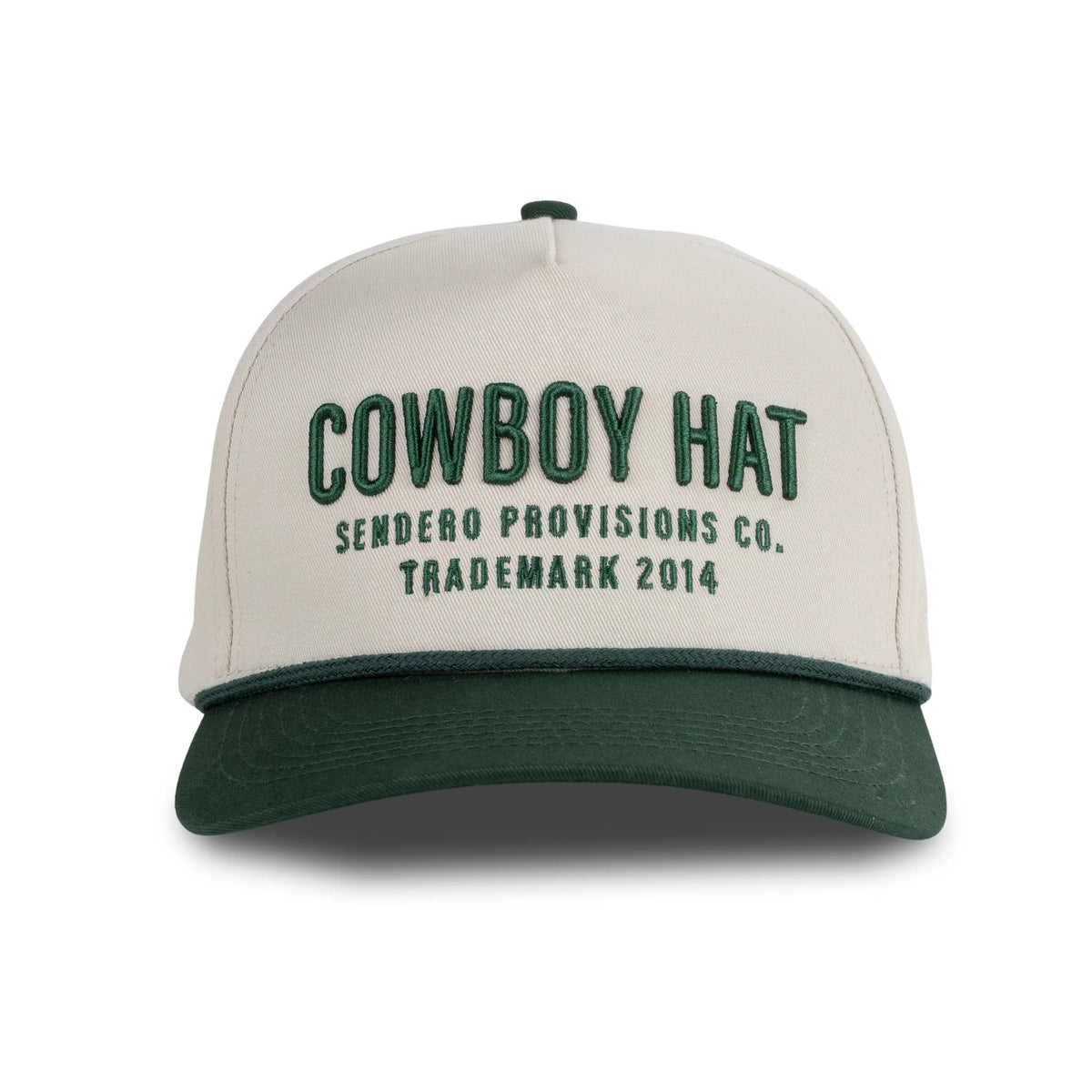 Sendero Provisions Co. "Cowboy Hat" Snapback Hat in Cream & Green