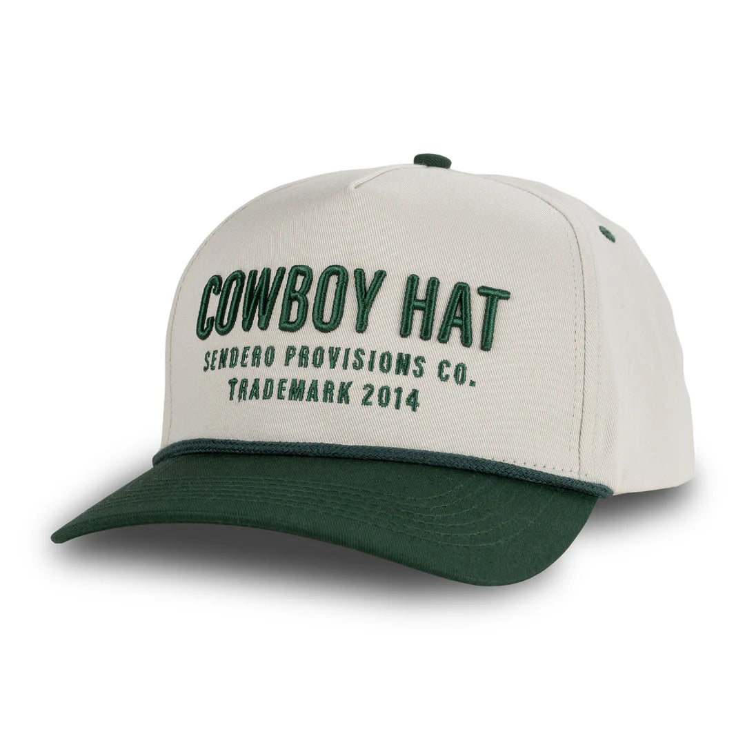 Sendero Provisions Co. "Cowboy Hat" Snapback Hat in Cream & Green