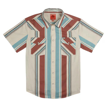Sendero Provisions Co. Men's S/S The Wyatt Pearl Snap Serape Shirt in Stagecoach Stripe