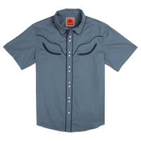 Sendero Provisions Co. Men's S/S The Prescott Western Shirt in Faded Navy