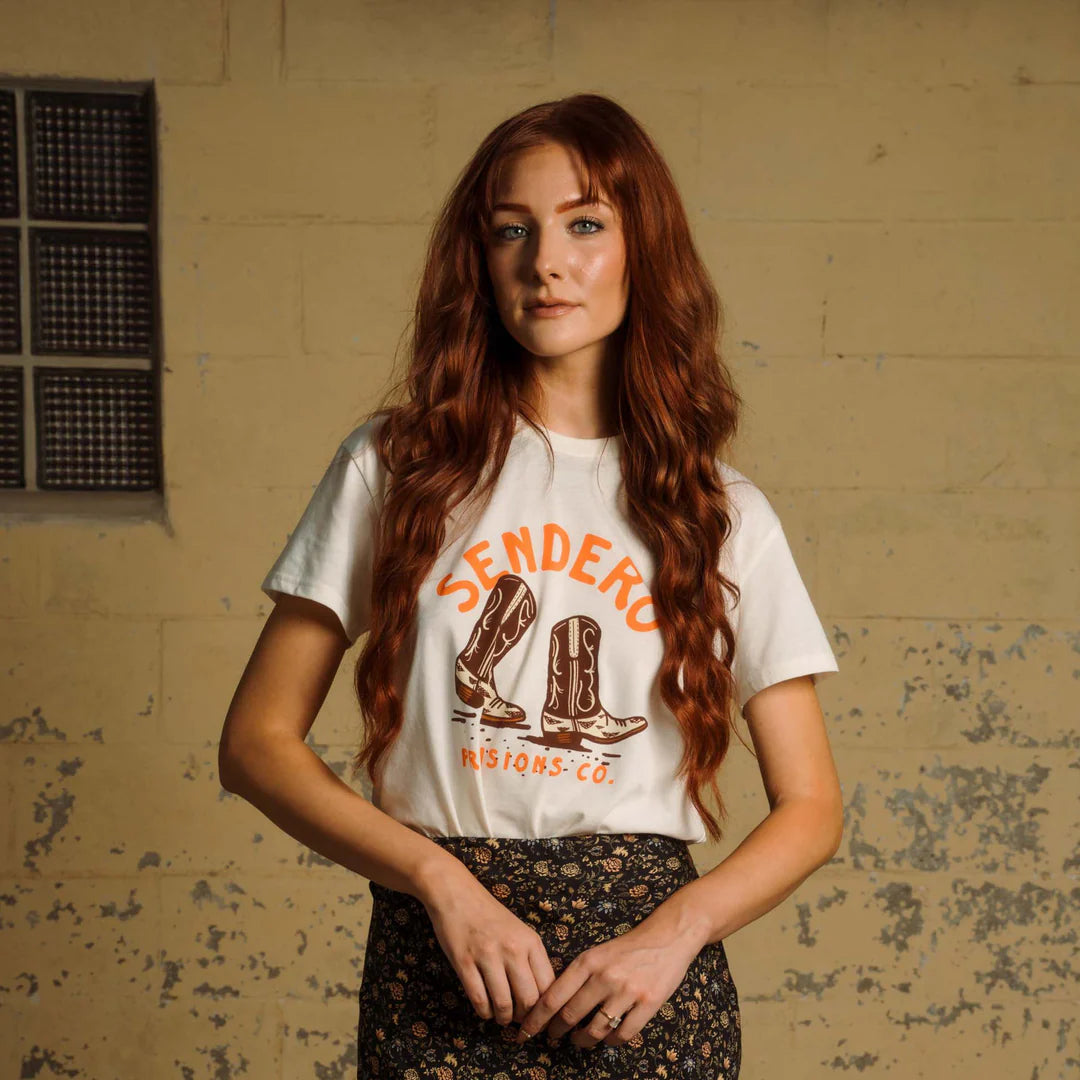 Sendero Provisions Co. Women's High Stepper Boxy Tee in Vintage White