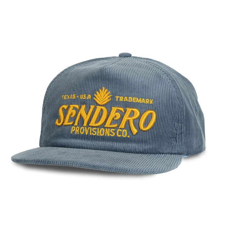 Sendero Provisions Co. Logo Corduroy Snapback Hat in Blue & Yellow