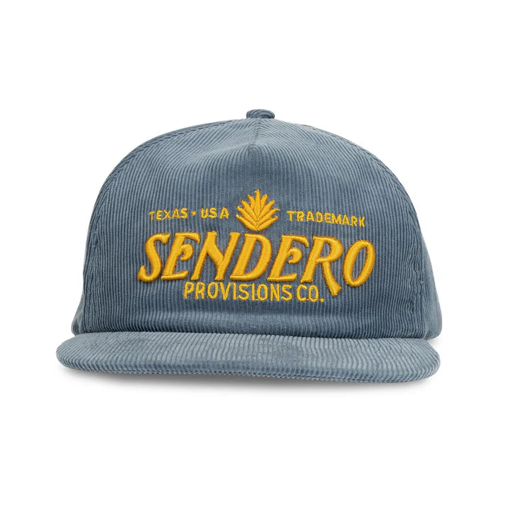 Sendero Provisions Co. Logo Corduroy Snapback Hat in Blue & Yellow