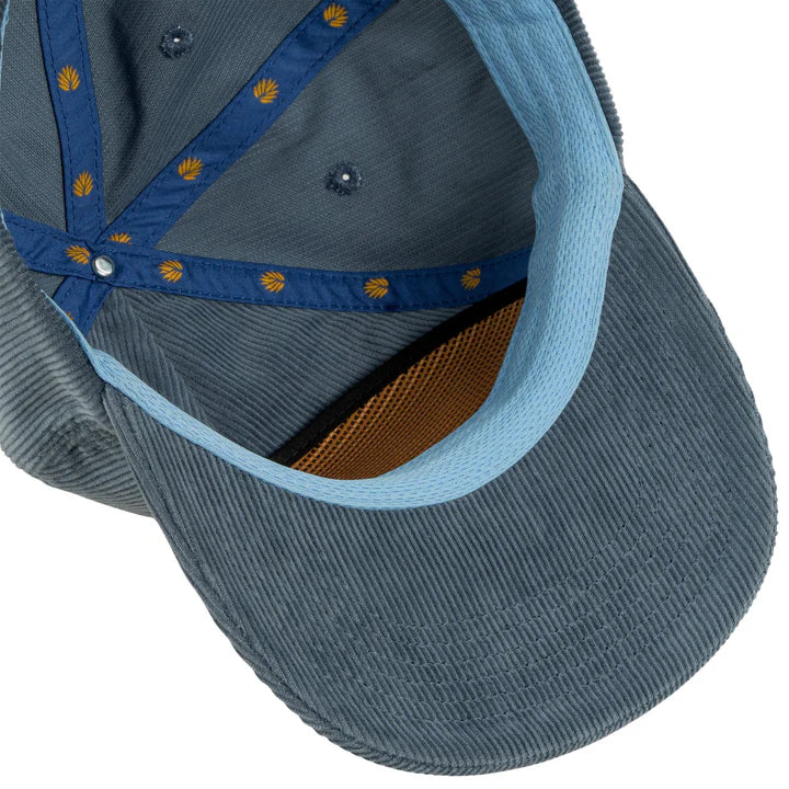 Sendero Provisions Co. Logo Corduroy Snapback Hat in Blue & Yellow