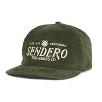 Sendero Provisions Co. Logo Corduroy Snapback Hat in Olive