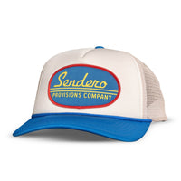 Sendero Provisions Co. "Country Store" Snapback Hat in Cream & Blue