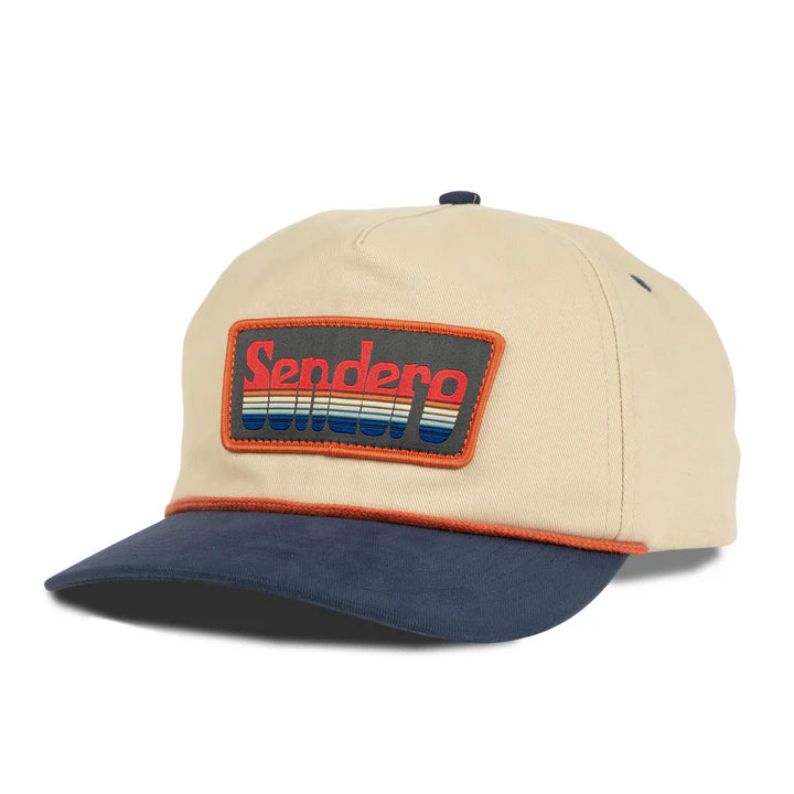 Sendero Provisions Co. Retro Logo Snapback Hat in Cream & Navy