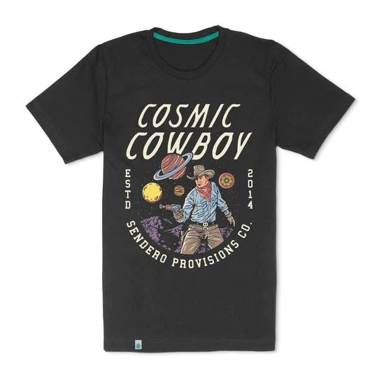 Sendero Provisions Co. Men's Cosmic Cowboy Graphic T-Shirt in Asphalt