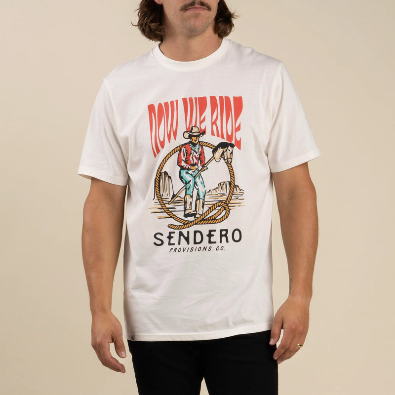 Sendero Provisions Co. Men's "Stick Horse" Graphic T-Shirt in Vintage White