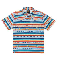 Sendero Provisions Co. Men's Cantina Terry Polo in Southwest Red/Blue