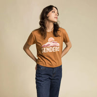 Sendero Provisions Co. Women's Rolling Hills Graphic Cropped T-Shirt in Brown