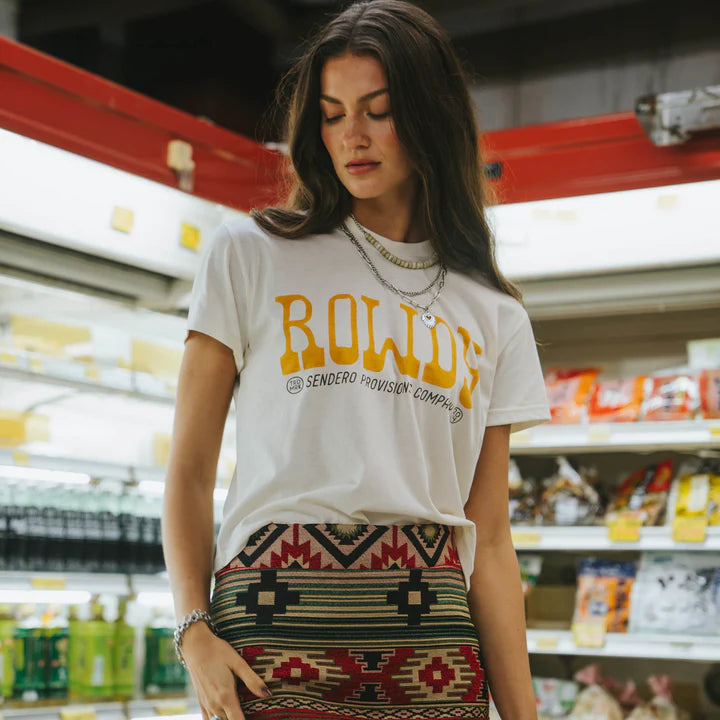 Sendero Provisions Co. Women's Rowdy Boxy Cropped T-Shirt in Vintage White
