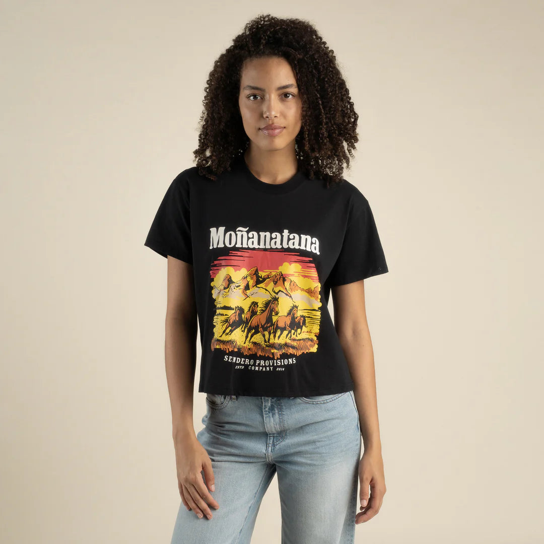 Sendero Provisions Co. Women's Monanatana Boxy Tee in Black