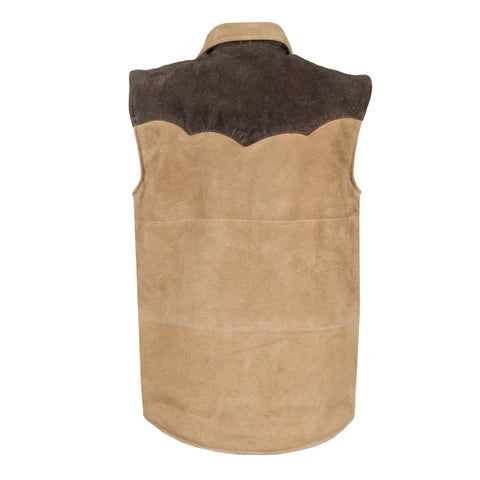 STS Ranchwear Women's Oliver Suede Leather Vest in Camel and Chocolate