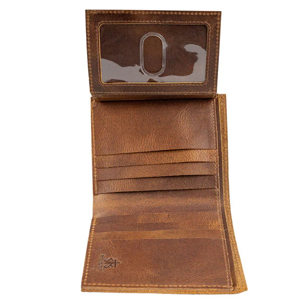 STS Ranchwear Tucson Brown Leather Double ID Bifold Wallet