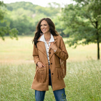 STS Ranchwear Women's Hattie Wool Fringe Coat in Chestnut