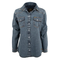 STS Ranchwear Women's Duke Western Denim Snap Shirt in Medium Wash