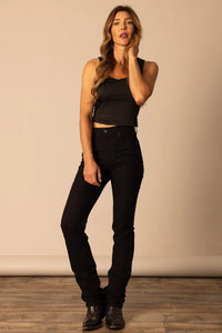 Kimes Ranch Women's Sarah High Rise Slim Boot Cut Jean in Black