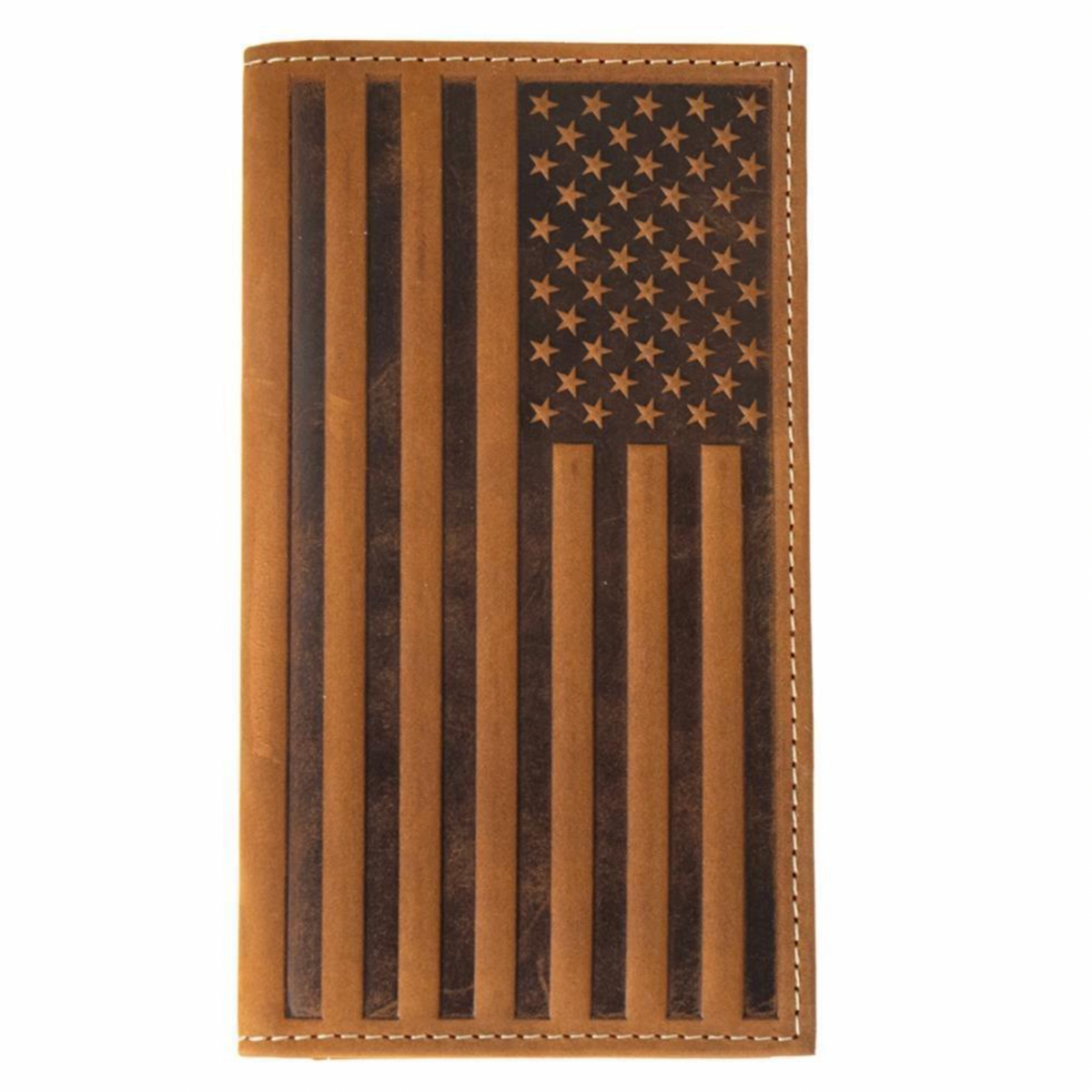 Nocona Leather Embossed American Flag Rodeo Wallet