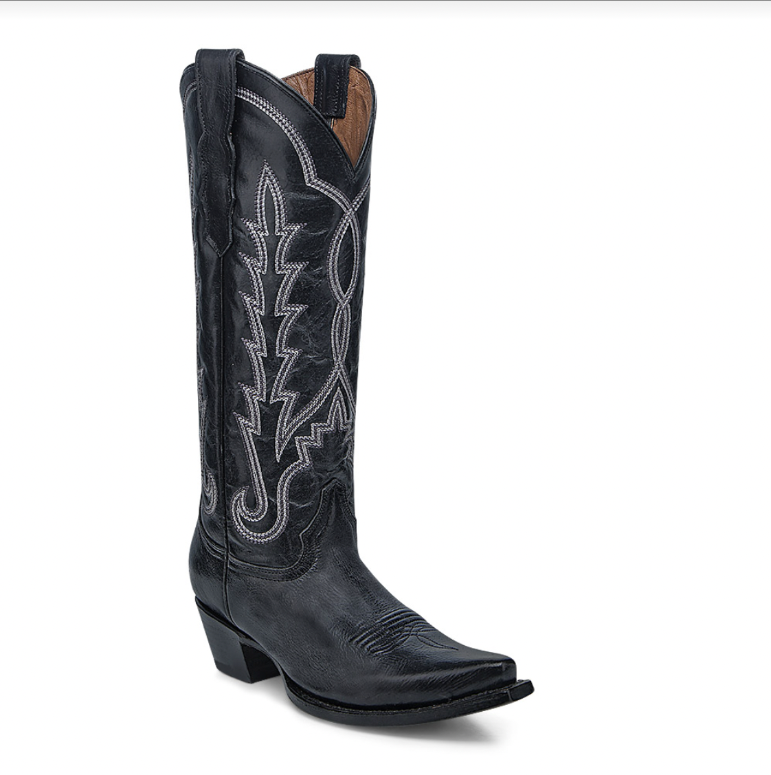 Corral Women's Black 15" Embroidered Snip Toe