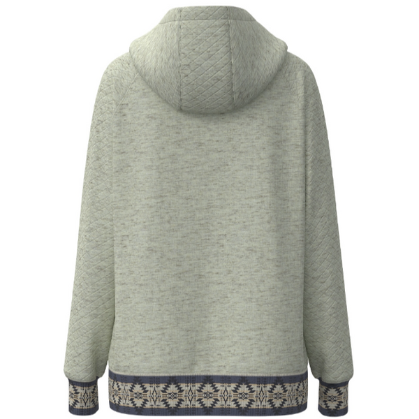 Hooey Women's "Trophy" Quilted Aztec Print Hoodie in Oatmeal