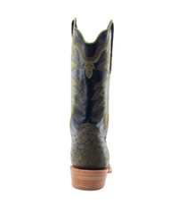R. Watson Men's Forrest Green Full Quill Ostrich Narrow Square Toe Boots