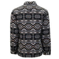 Hooey Men's Durango Aztec Sherpa Lined Shacket in Black