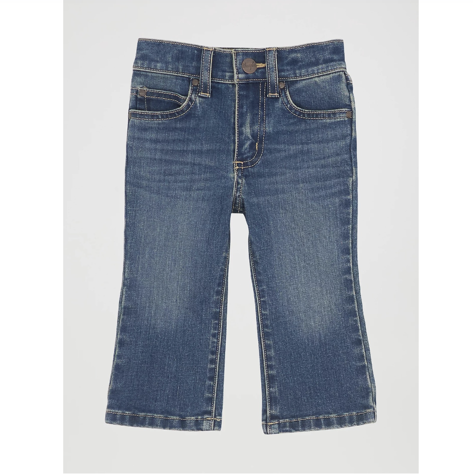 Wrangler Baby and Toddler Boy's Stitched Pocket Slim Boot Jean in Johnny