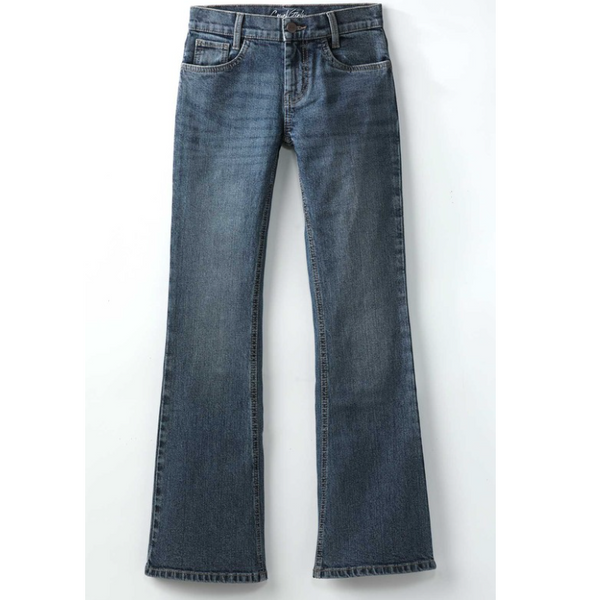 Cruel Girl's Lucy Mid Rise Slim Bootcut Jean in Medium Stonewash
