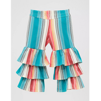 Wrangler Baby & Toddler Girl's Printed Tiered Knit Pant in Turquoise Stripe