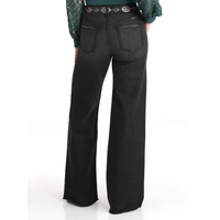 Cruel Women's Skylar Sky-High Rise Wide Leg Destructed Jean in Black