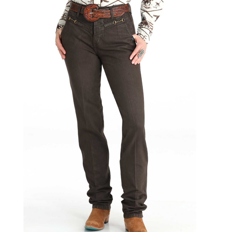 Cruel Women's Quinn High Rise Straight Leg Bareback Jean in Brown