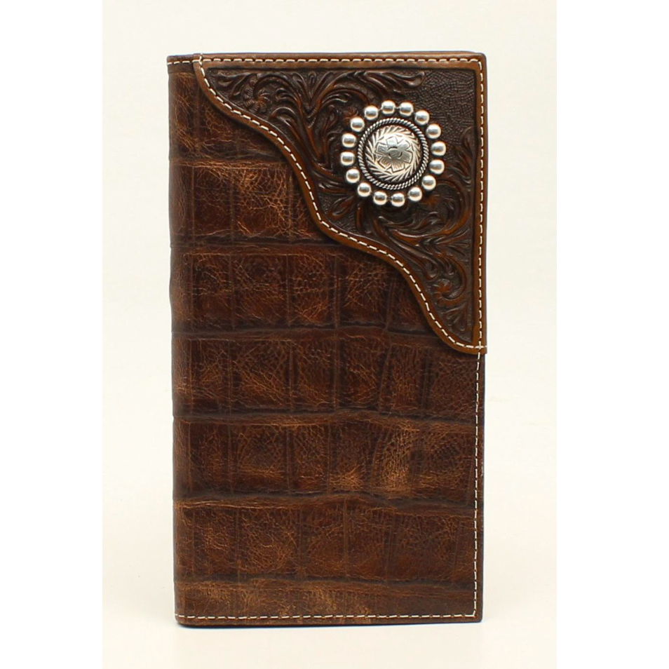 Ariat Men's Premium Brand Leather Concho Rodeo Wallet