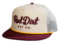 Red Dirt Hat Co. "Cowboy Roy" Rope Hat in Maroon/Khaki