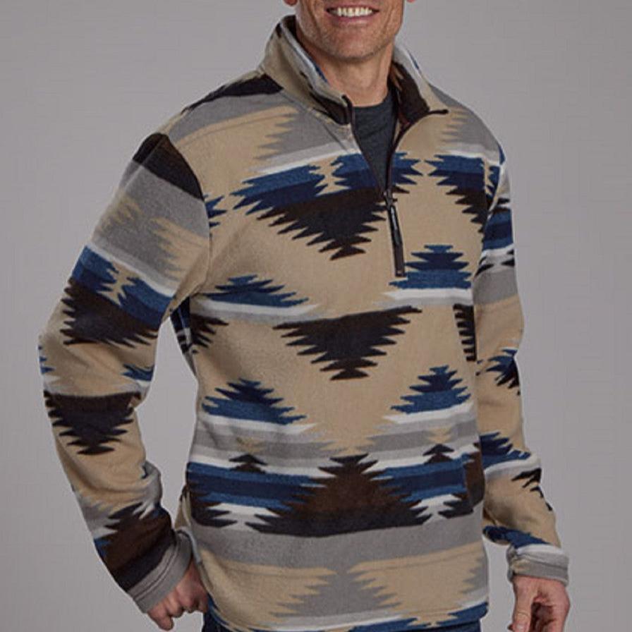 Roper Men's Southwestern 1/4 Zip Fleece Pullover (Available in 2 Colors)