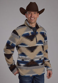 Roper Men's Southwestern 1/4 Zip Fleece Pullover (Available in 2 Colors)