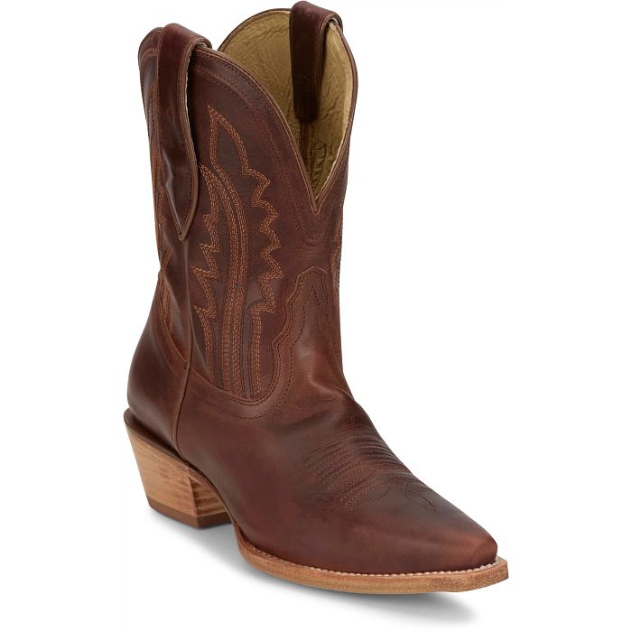 Tony Lama Women's Areli Western Bootie in Cognac Goat