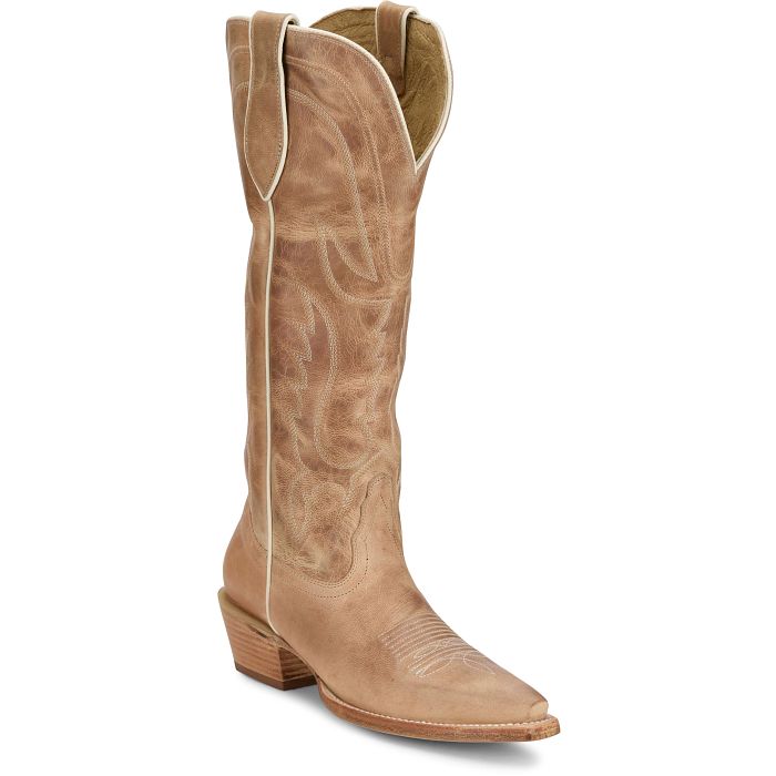 Tony Lama Women's Jess 15" Western Boot in Bone Goat