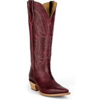 Tony Lama Women's Jess 15" Western Boot in Wine Goat