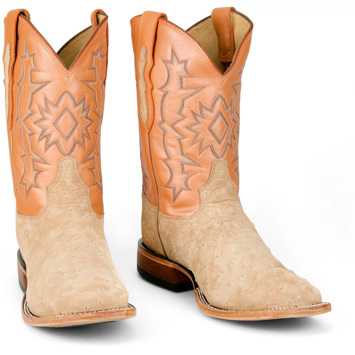 Tony Lama Men's Carlos Sueded Full Quill Ostrich Boot in Tan