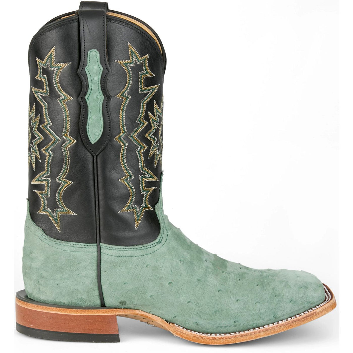 Tony Lama Men's Carlos Sueded Full Quill Ostrich Boot in Green