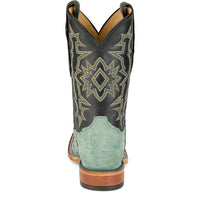 Tony Lama Men's Carlos Sueded Full Quill Ostrich Boot in Green
