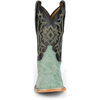 Tony Lama Men's Carlos Sueded Full Quill Ostrich Boot in Green