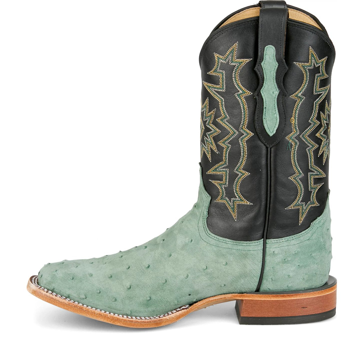 Tony Lama Men's Carlos Sueded Full Quill Ostrich Boot in Green