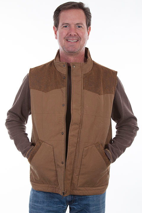 Scully Men's Canvas Vest in Tan