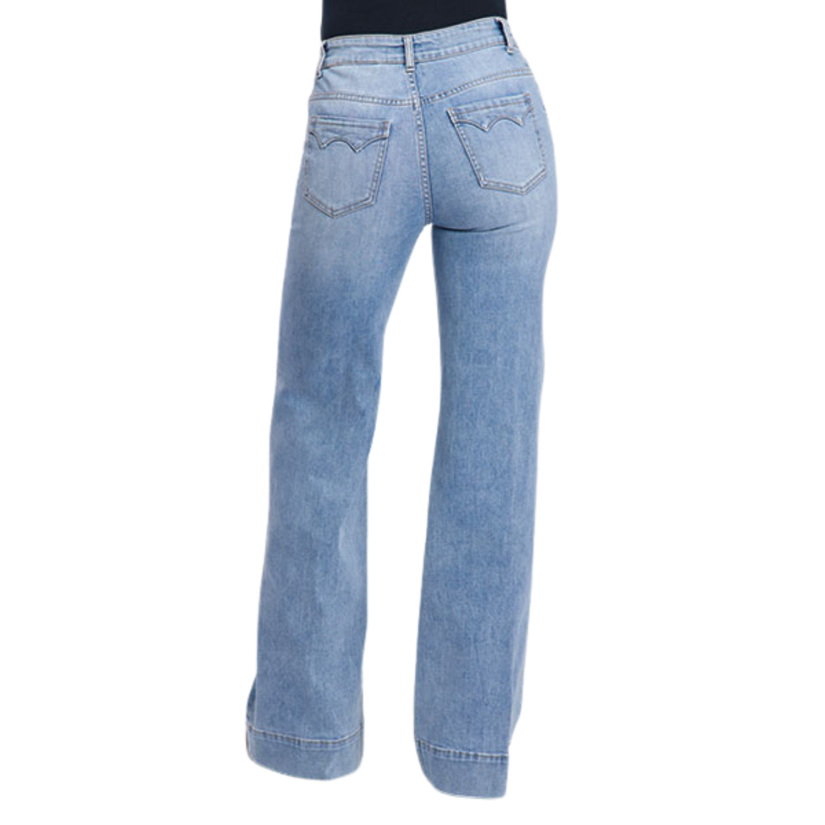 Stetson Women's No. 751 High Waisted Wide Leg Jean in Medium Wash