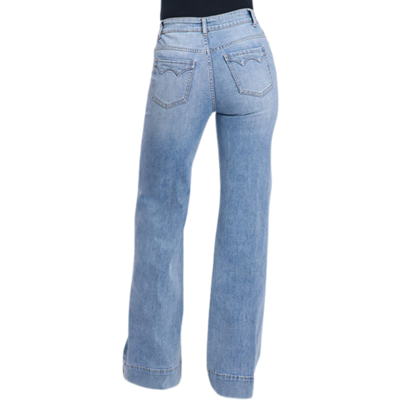 Stetson Women's No. 751 High Waisted Wide Leg Jean in Medium Wash
