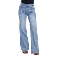 Stetson Women's No. 751 High Waisted Wide Leg Jean in Medium Wash